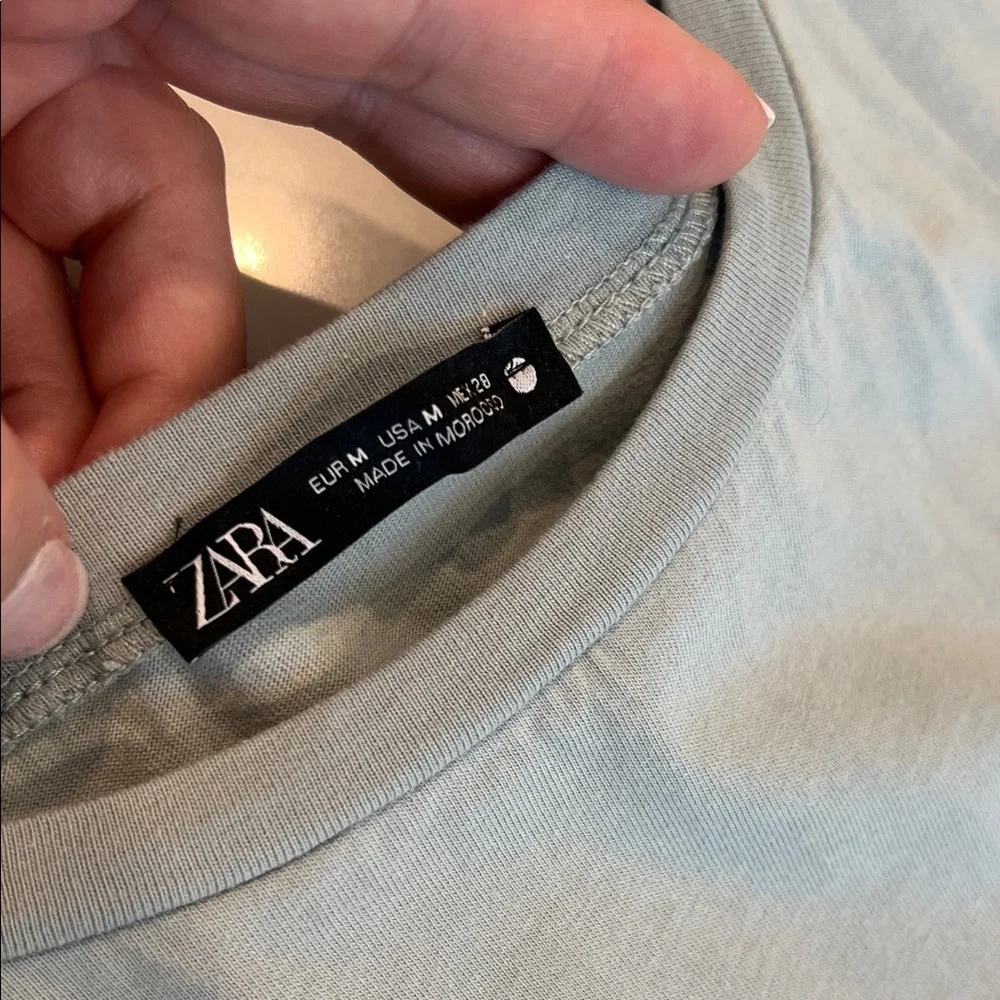 Zara Light Blue Ruffled Blouse - Picture 3 of 5